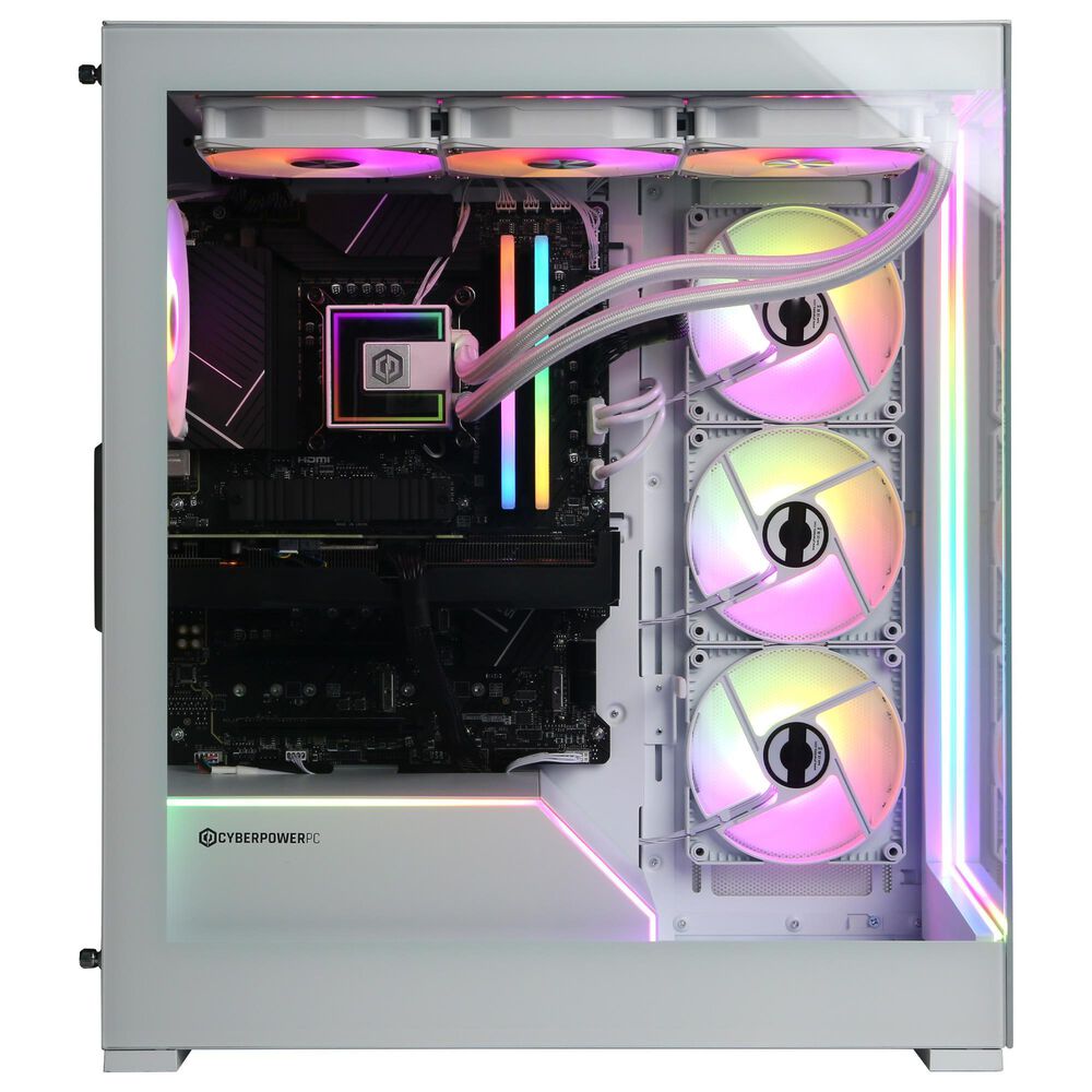 CyberPowerPC Gamer Supreme Gaming Desktop | Intel Core i9-14900KF - 32GB RAM - NVIDIA GeForce RTX 5070 Graphics - 1TB SSD in White, , large