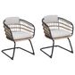 Hearth and Haven 3-Piece Outdoor Round Bistro Set with Beige Cushion in Black, , large
