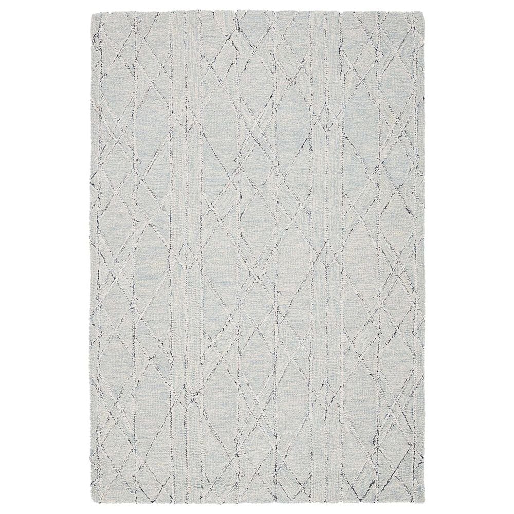 Safavieh Micro-Loop 4" x 6" Ivory and Light Blue Area Rug, , large