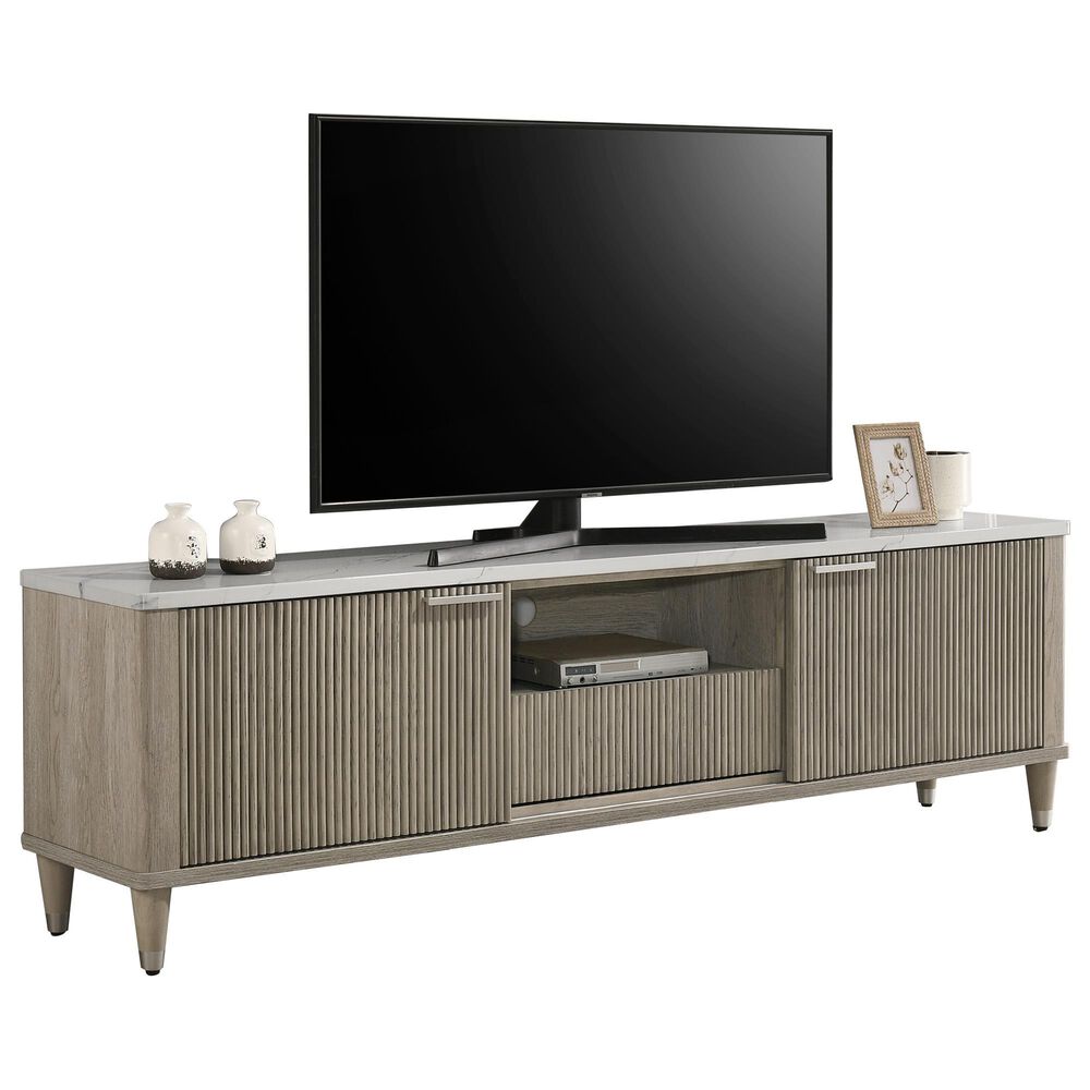 Crown Mark Britany 79" TV Stand in Driftwood, , large