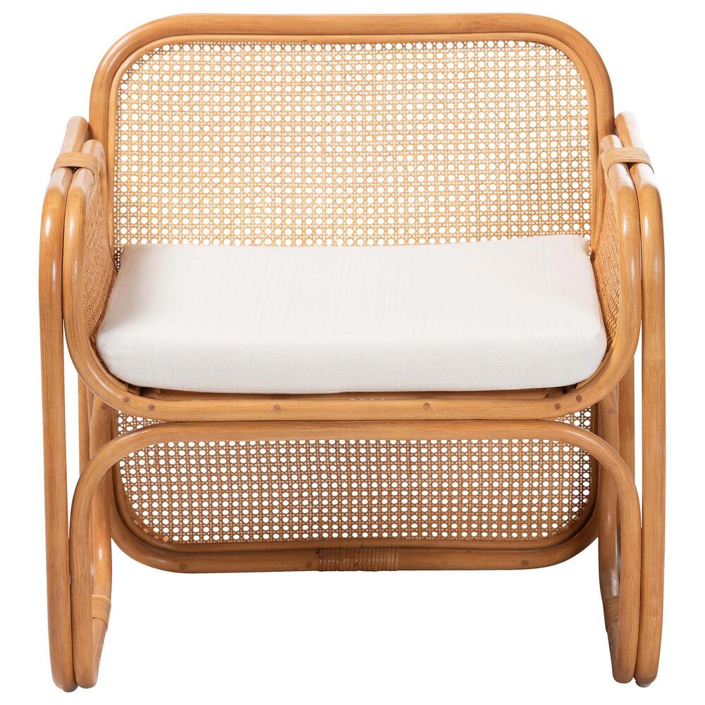 Baxton Studio Cambridge Rattan Arm Chair in Neutral, , large