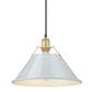 Golden Lighting Orwell 1-Light Wide Large Pendant with Dusky Blue Shade in Brushed Champagne Bronze, , large