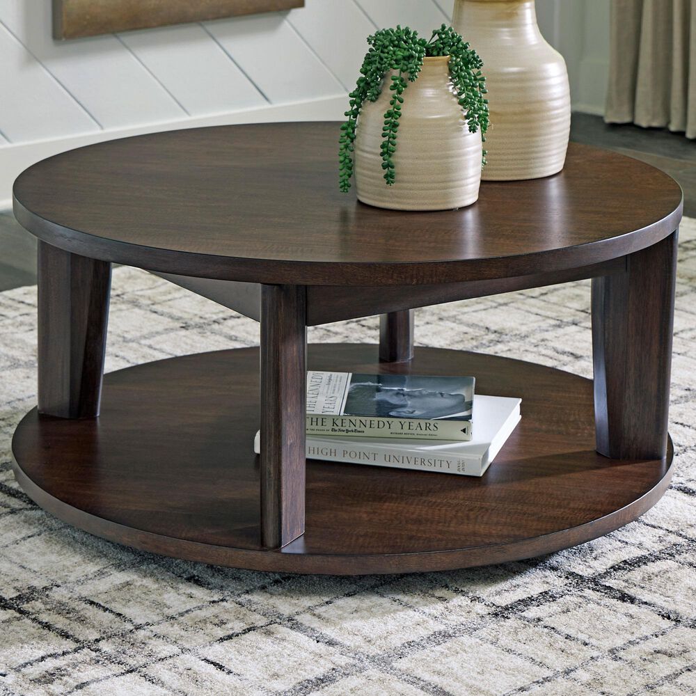 Ashley Korestone 2 Cocktail Table in Dark Brown, , large