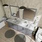 Lexora Home Jacques 84" Double Bathroom Vanity in Dark Grey with 2 cm White Carrara Marble Top and Rectangular Sinks, , large