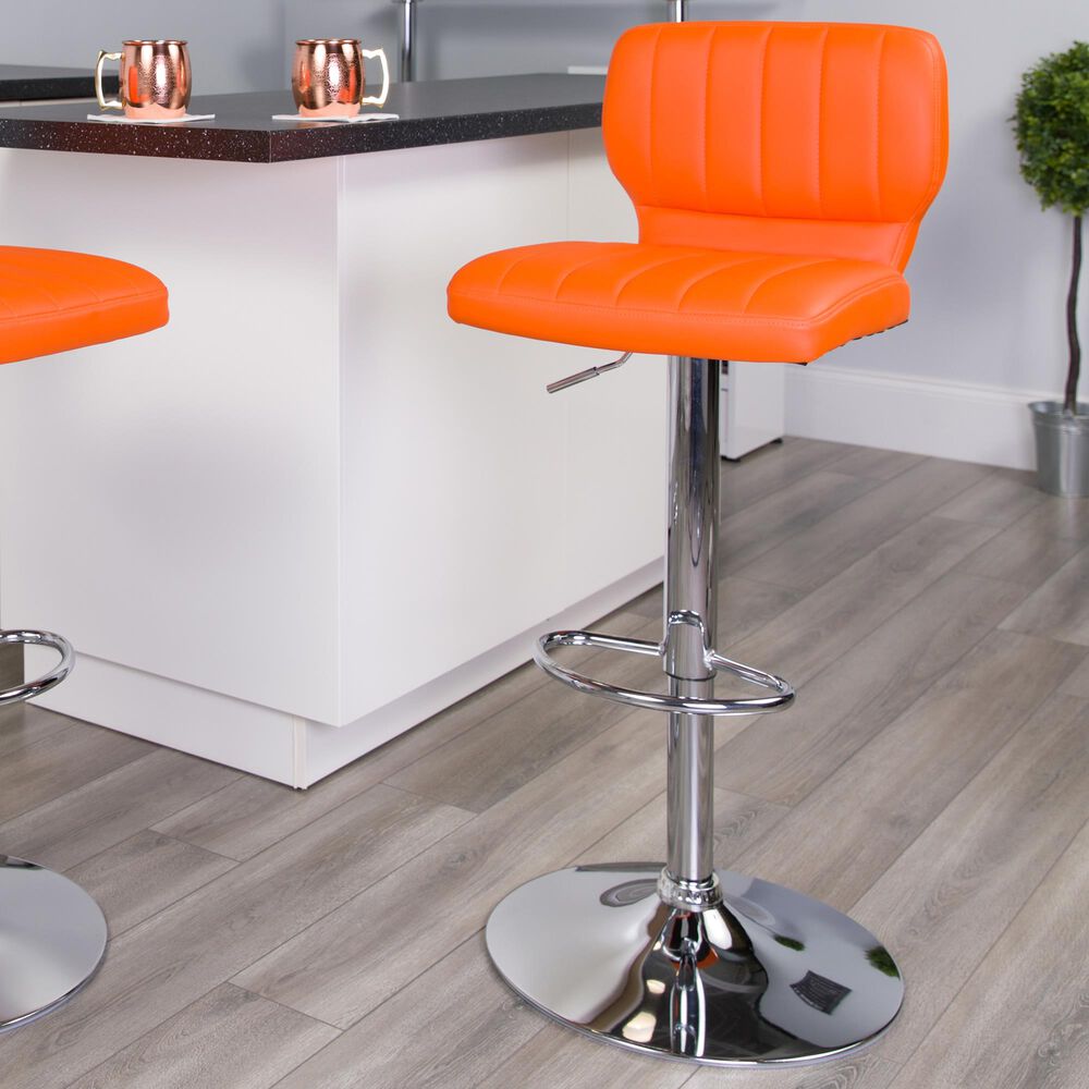 Flash Furniture Adjustable Barstool in Orange, , large