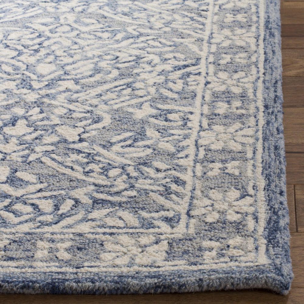 Safavieh Micro-Loop MLP510M 5' x 8' Blue and Ivory Area Rug, , large