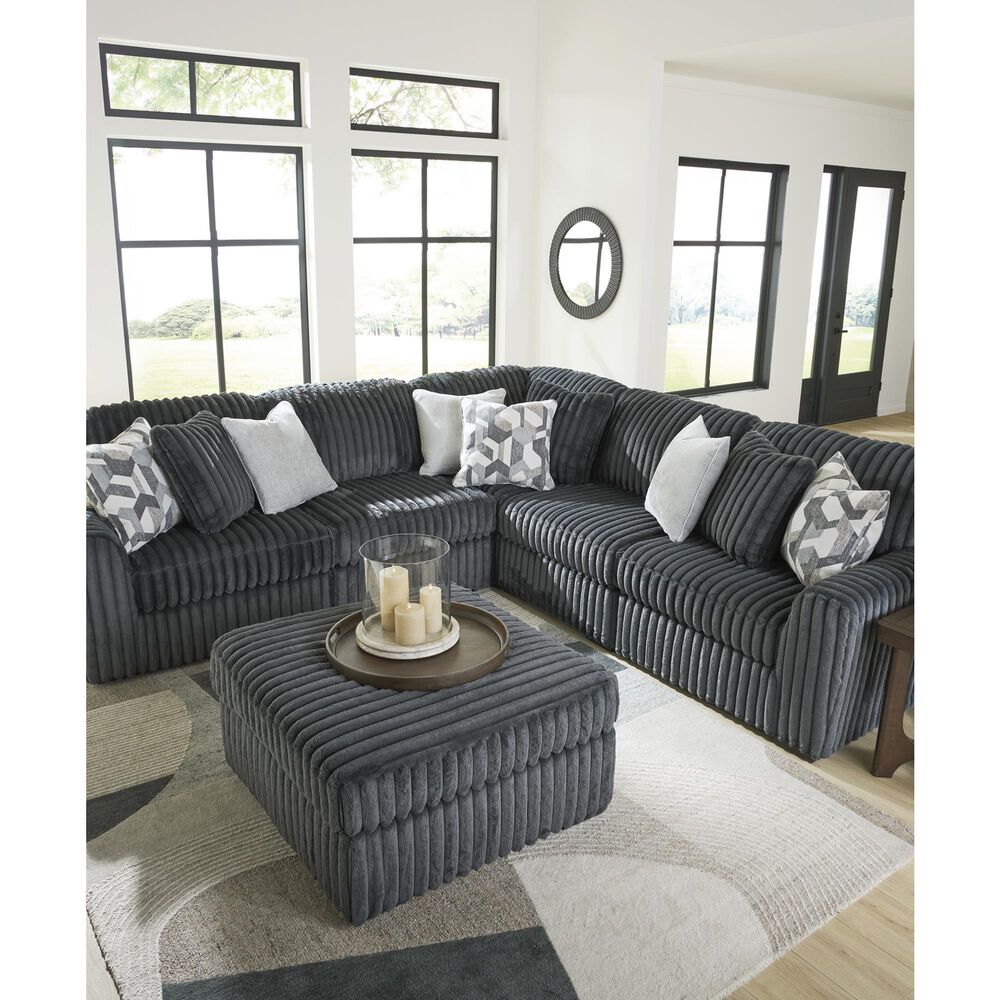 Ashley Midnight-Madness Oversized Chair in Gunmetal, , large