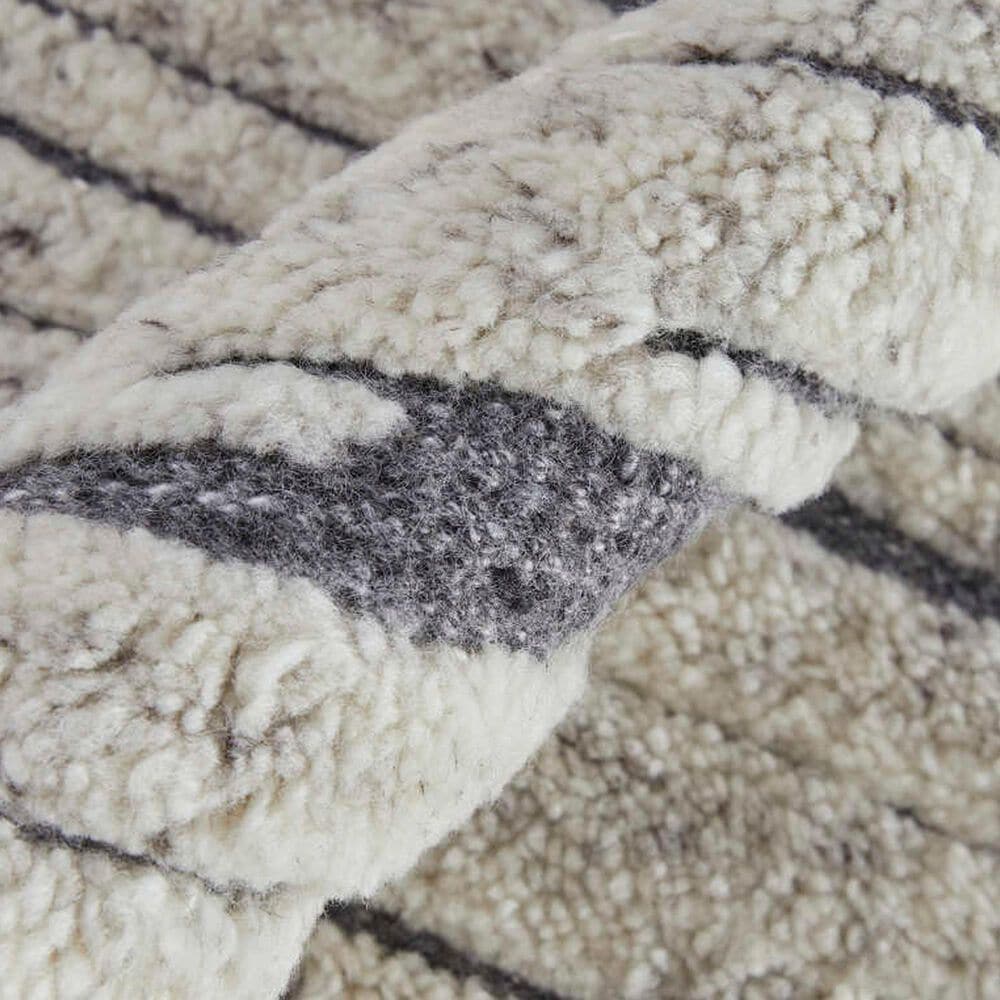 Feizy Broadfield 5&#39;6&quot; x 8&#39;6&quot; Ivory and Charcoal Area Rug, , large