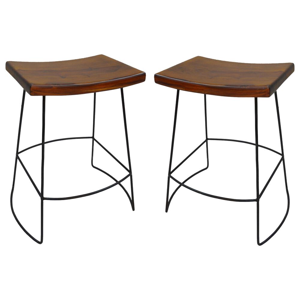 Carolina Chair and Table Reece 25" Counter Stool in Chestnut/Black, , large