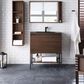 James Martin Vanities Mantova 31.5" Single Vanity Cabinet in Mid-Century Walnut and Champagne Brass, , large
