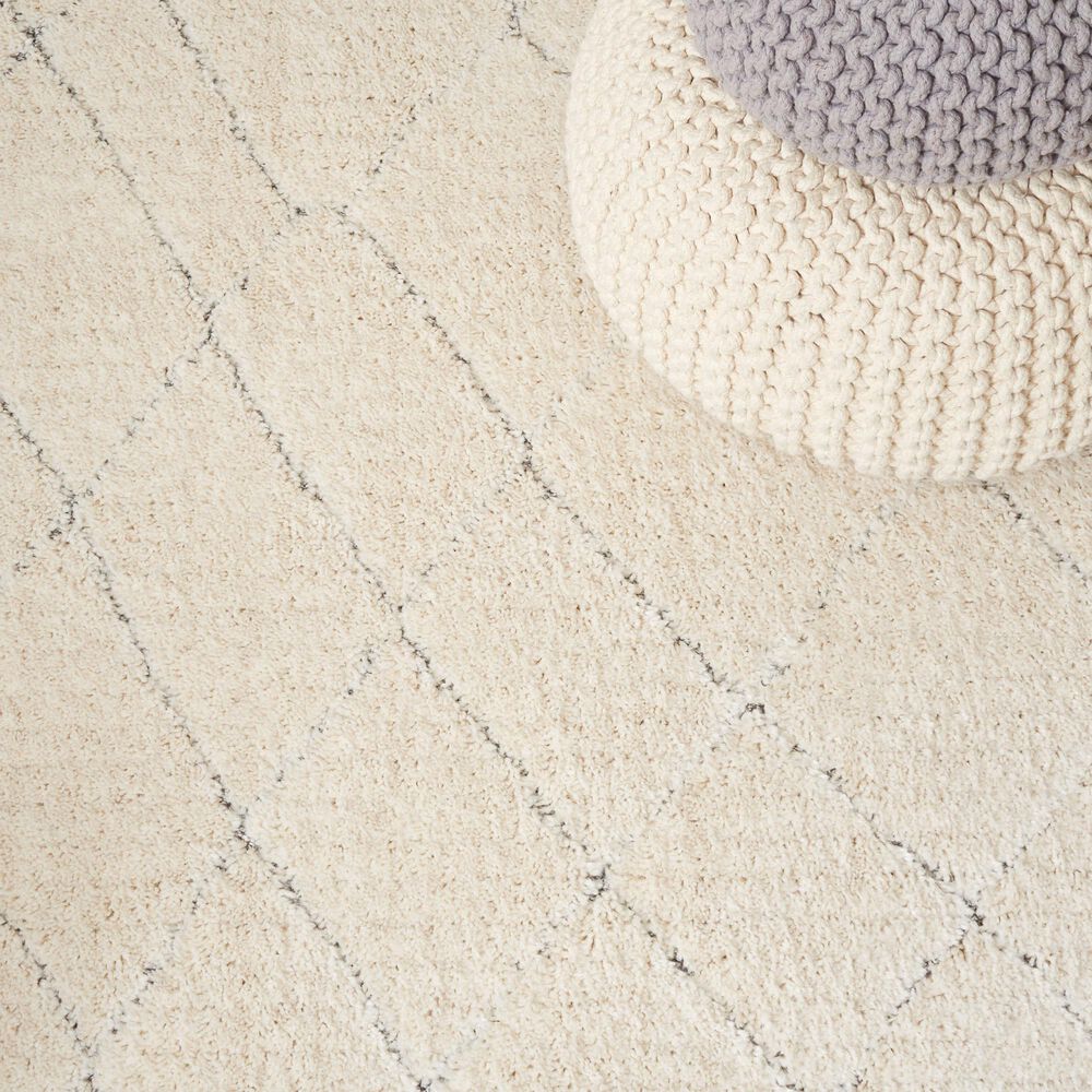 Safavieh Martha Stewart Lucia Shag MSR0727F 5'1" x 7'6" Light Grey and White Area Rug, , large