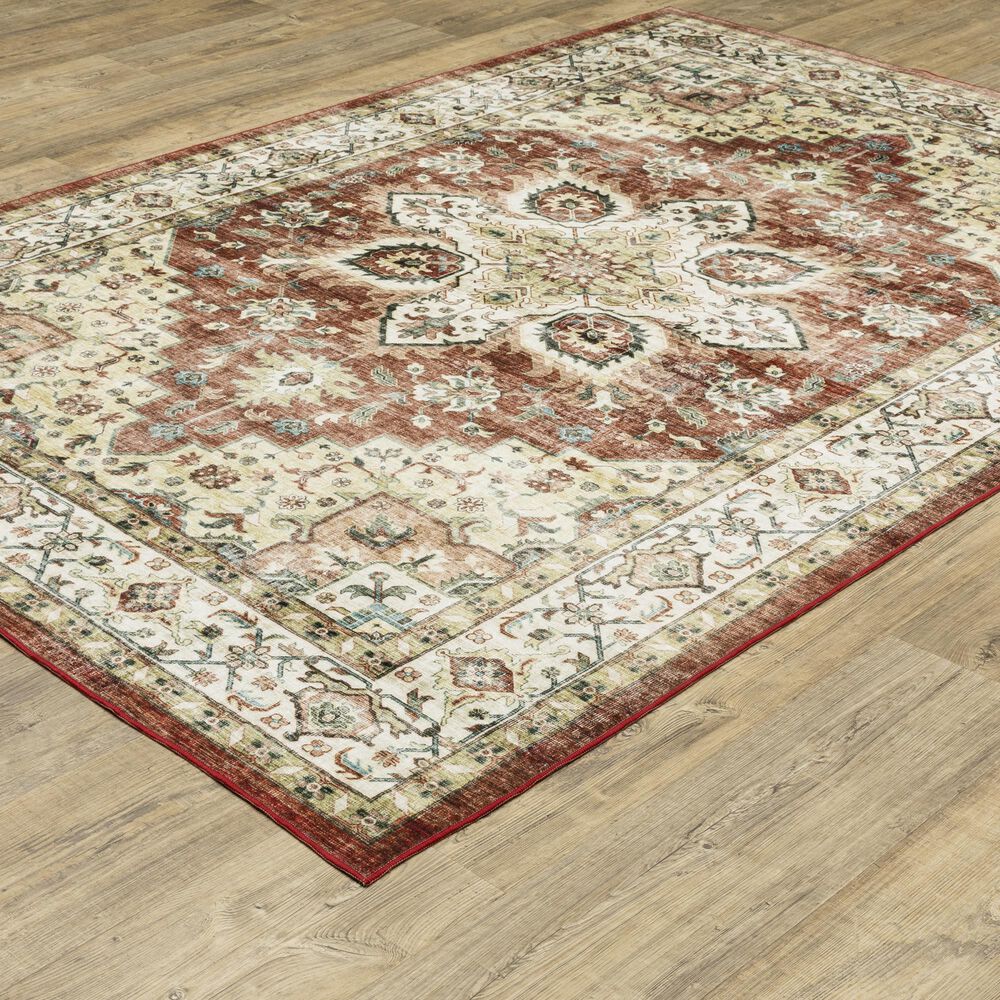 Oriental Weavers Sumter 5&#39; x 7&#39; Red and Ivory Area Rug, , large