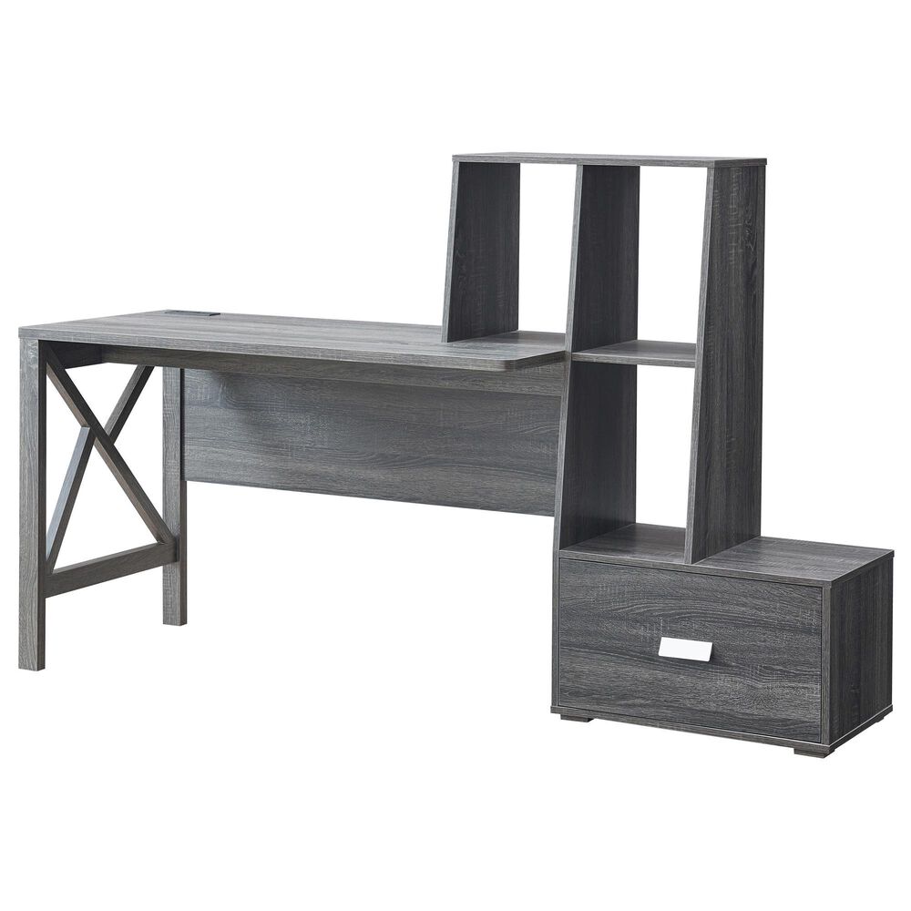 Furniture of America Hinkle Desk in Distressed Gray, , large