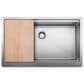Blanco Quatrus 33" R15 Ergon Apron Super Single Farmhouse Kitchen Sink in Refined Brushed, , large