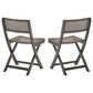 Hearth and Haven Hillside Outdoor Foldable Bistro Chair in Grey and Brown (Set of 2), , large