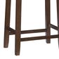 Linon Home Decor Claridge Counter Stool with Grey Cushion in Rustic Dark Brown, , large