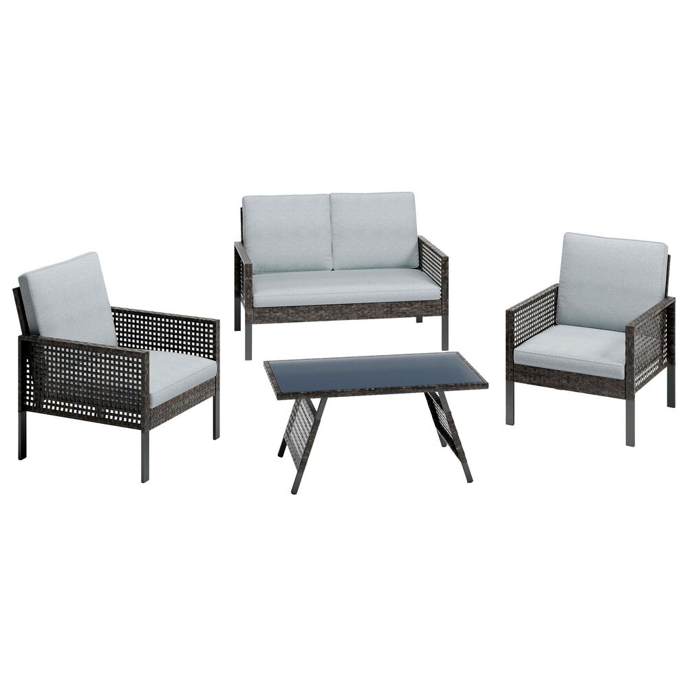 Signature Design by Ashley Lainey 4-Piece Set Deep Seating in Gray, , large