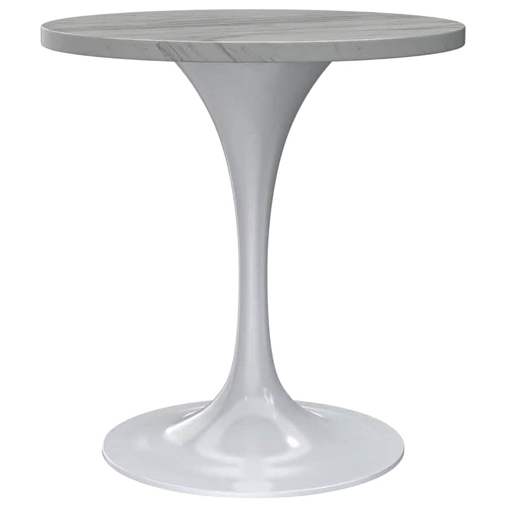 Leisuremod Verve 27" Round Dining Table with Resin Top in White - Table Only, , large