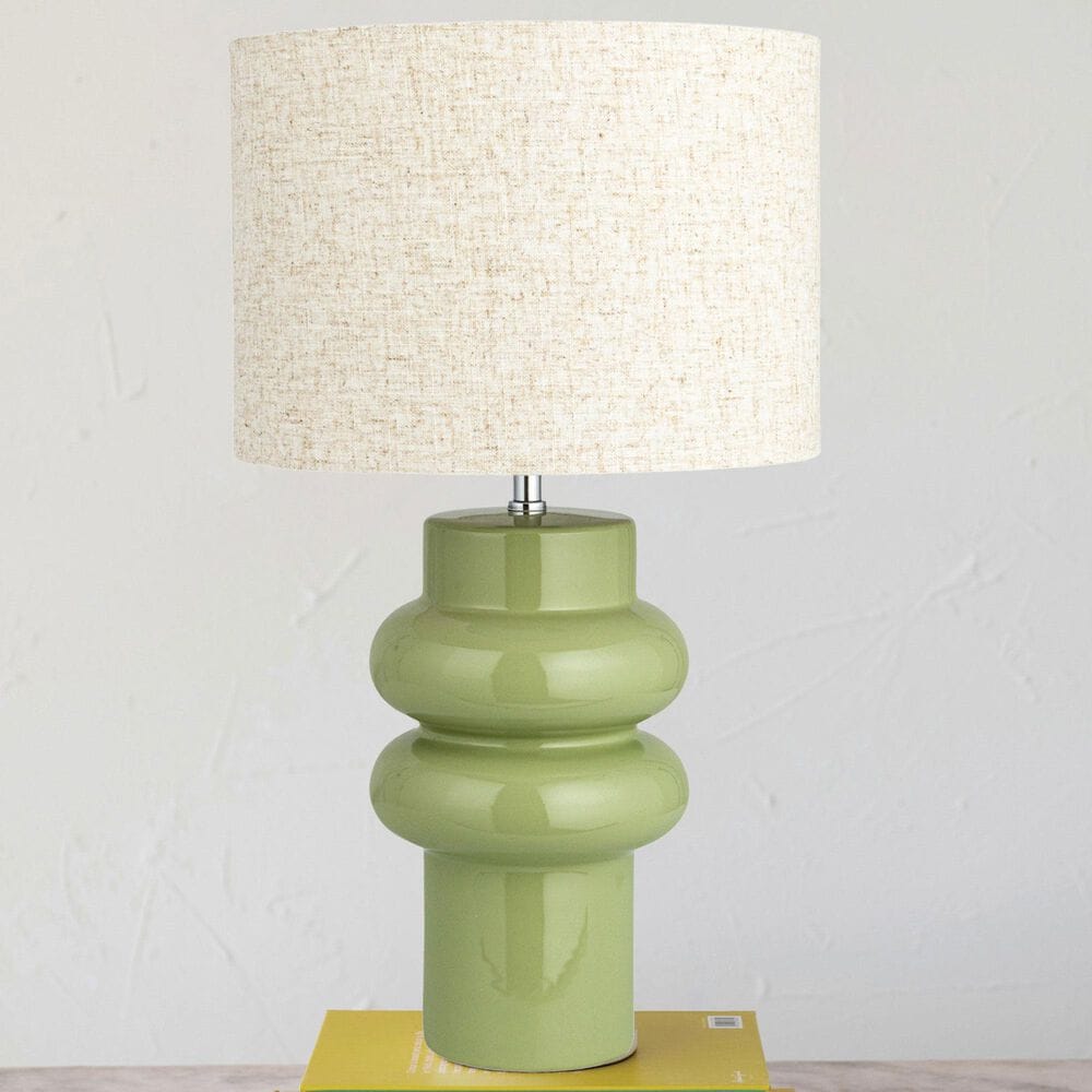 Creative Coop Leo Table Lamp in Green, , large