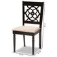 Baxton Studio Renaud Side Chair with Sand Cushion in Espresso Brown (Set of 4), , large
