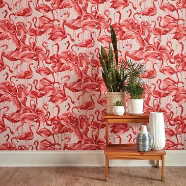 Tempaper Flamingo Cheeky Pink Peel and Stick Wallpaper, , large
