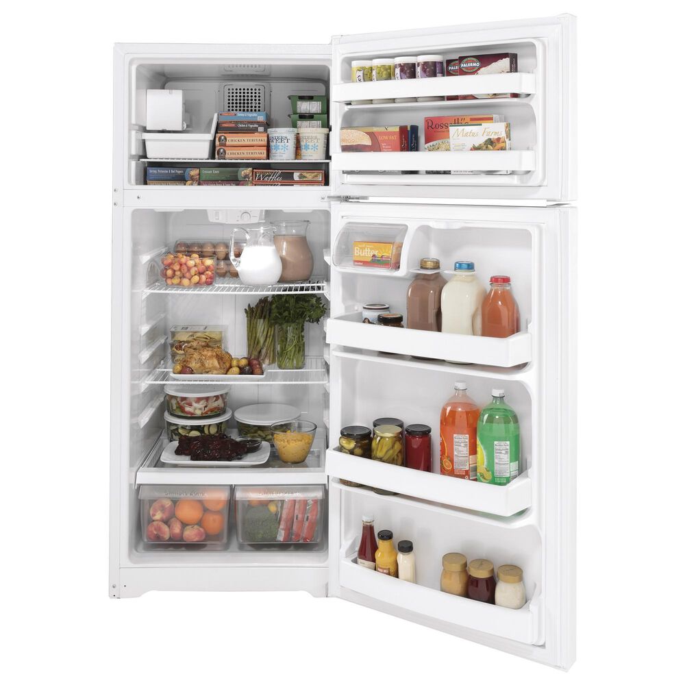 GE Appliances 17.5 Cu. Ft. Top-Freezer Refrigerator with Icemaker in White, , large