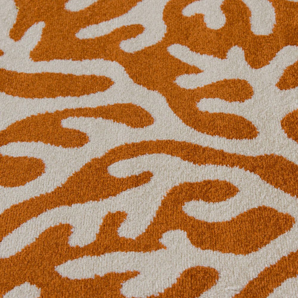 Central Oriental Terrace Tropic Allover Coral 5&#39; x 7&#39;3&quot; Tangerine Area Rug, , large