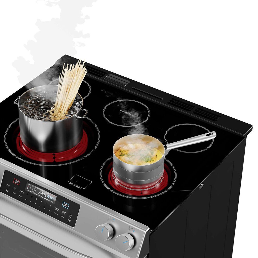 Midea 6.3 Cu. Ft. 5-Burner Smart Slide-In Electric Range in Stainless Steel, , large