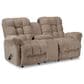 Best Home Furnishings Everlasting Manual Reclining Loveseat with Console in Beige, , large