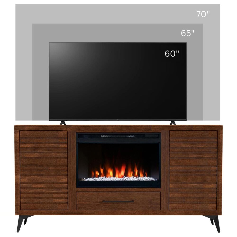 Legends Home Malibu 64" Fireplace Console in Bourbon, , large