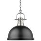Golden Lighting Duncan 1-Light Pendant with Chain in Pewter, , large