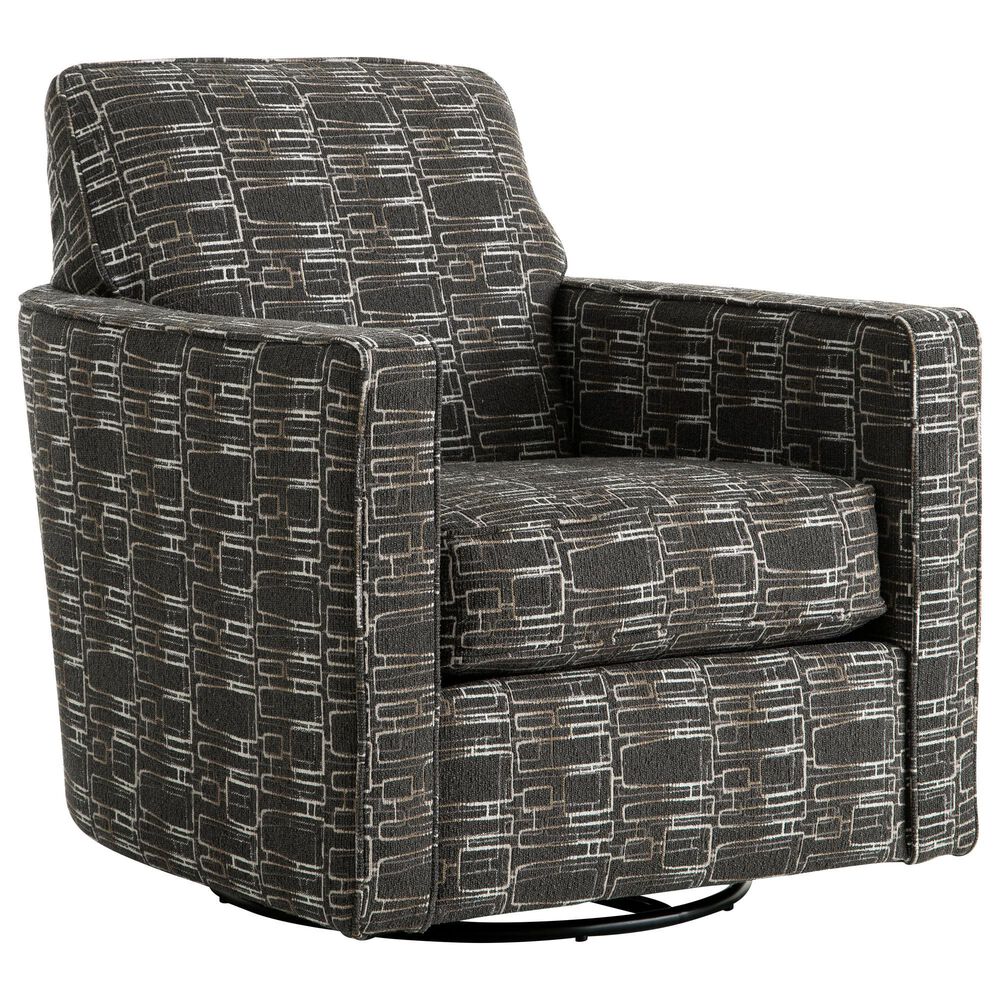 Northwestern Bri Pewter Swivel Chair in Quandra Shadow, , large