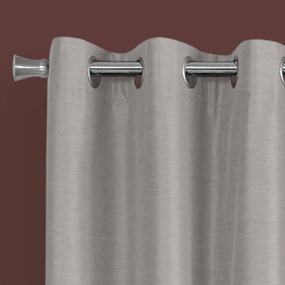 Monarch Specialties 52&quot; x 84&quot; Curtain Panel in Silver Solid Blackout &#40;Set of 2&#41;, , large