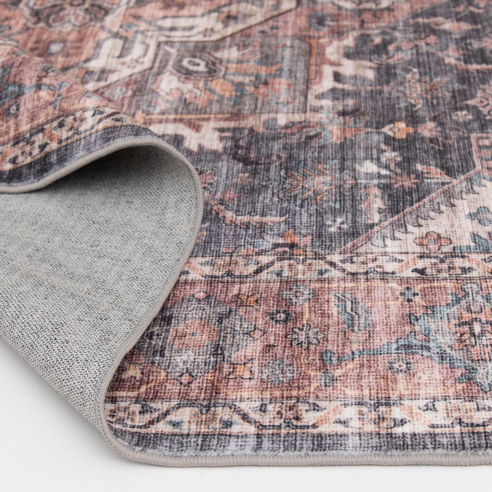 Central Oriental Rugease Chantal 5&#39; x 7&#39; Rust and Dark Grey Area Rug, , large