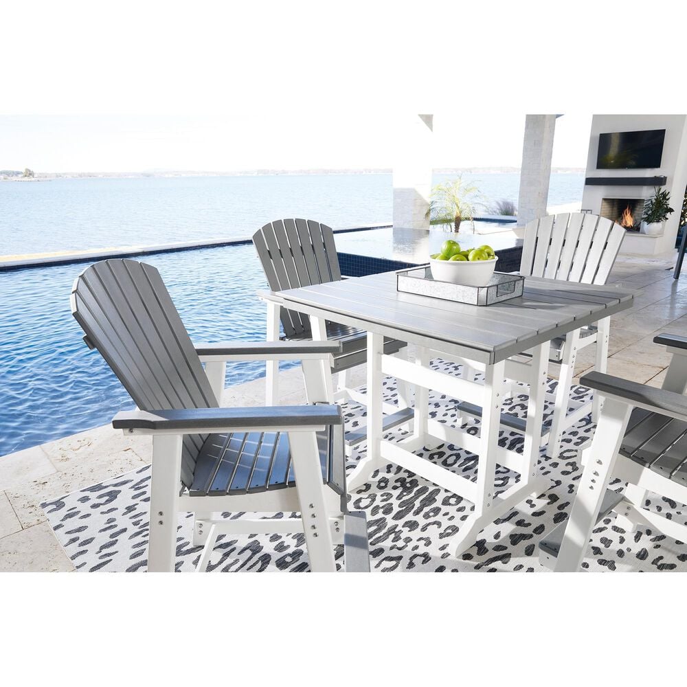 Ashley Transville Patio Counter Table in White and Gray, , large