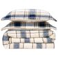 Pem America Truly Soft Cuddle Warmth 3-Piece Full/Queen Comforter Set in Blue and Cream Plaid, , large