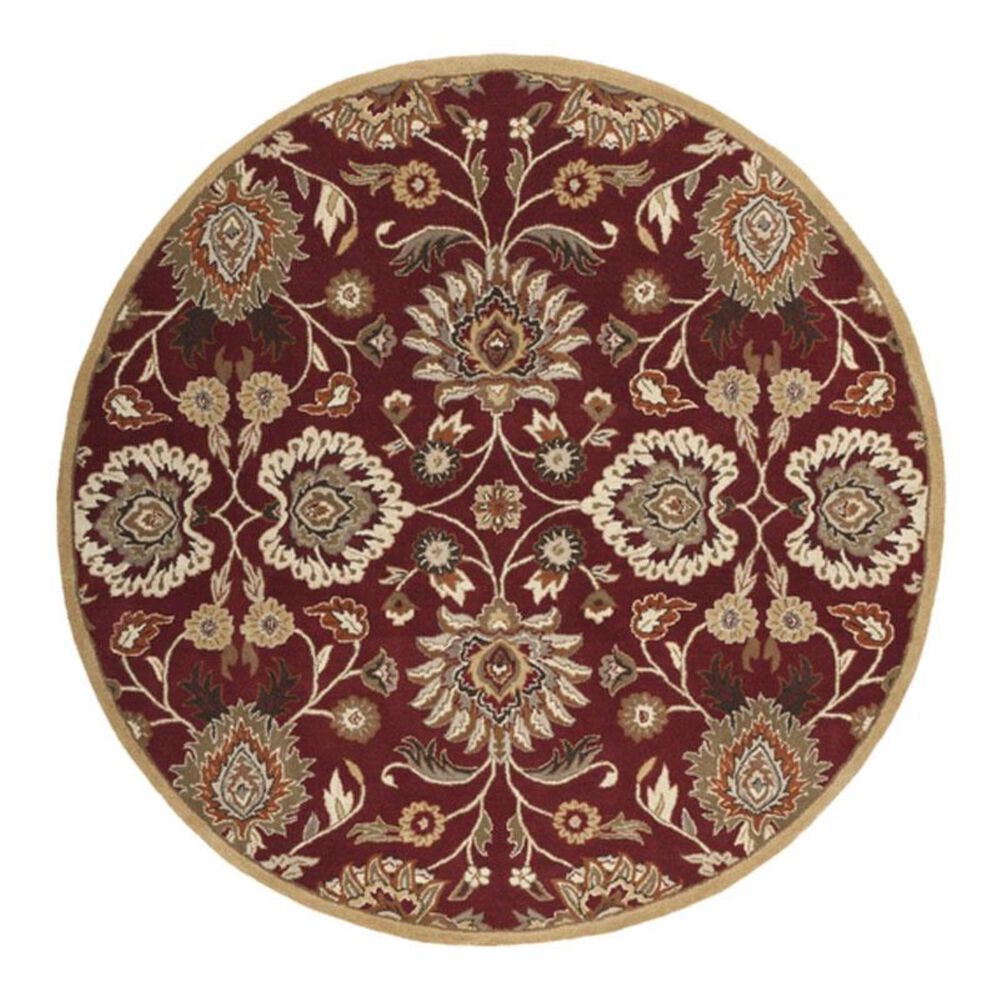 Surya Caesar CAE-1061 6' Round Burgandy/Mocha Area Rug, , large