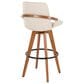 Lumisource Cosmo Swivel Barstool with Cream Cushion in Walnut and Black, , large