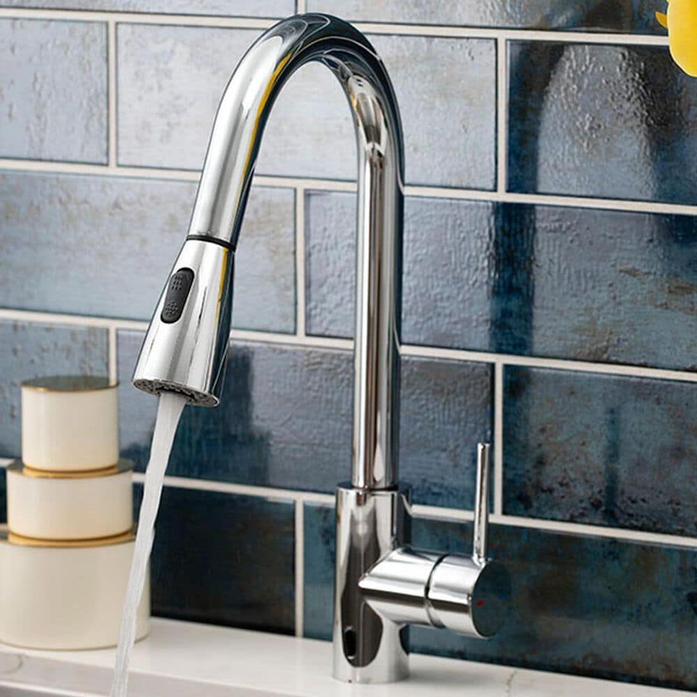 MS International Touch-Less Infrared Sensor Kitchen Faucet in Polished Chrome, , large