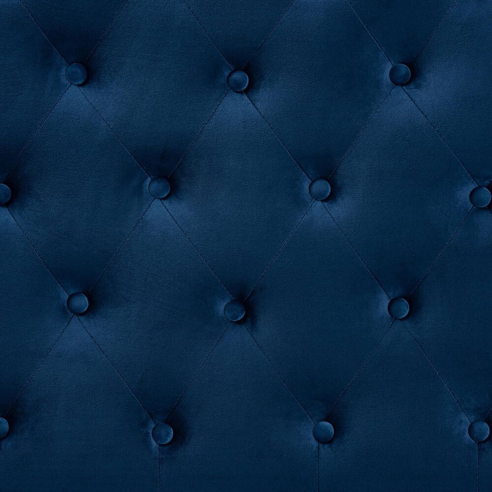 Baxton Studio Clovis Queen Upholstered Panel Headboard in Navy Blue, , large