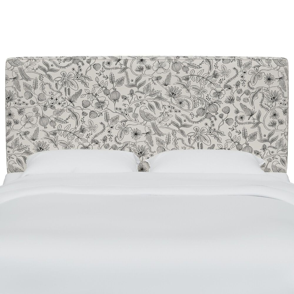 Rifle Paper Co Crafted by Cloth &amp; Company Elly Twin Headboard in Aviary Black/Cream, , large