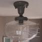 Hunter Saddle Creek 10" 1-Light Pendant with Clear Seeded Shade in Noble Bronze, , large
