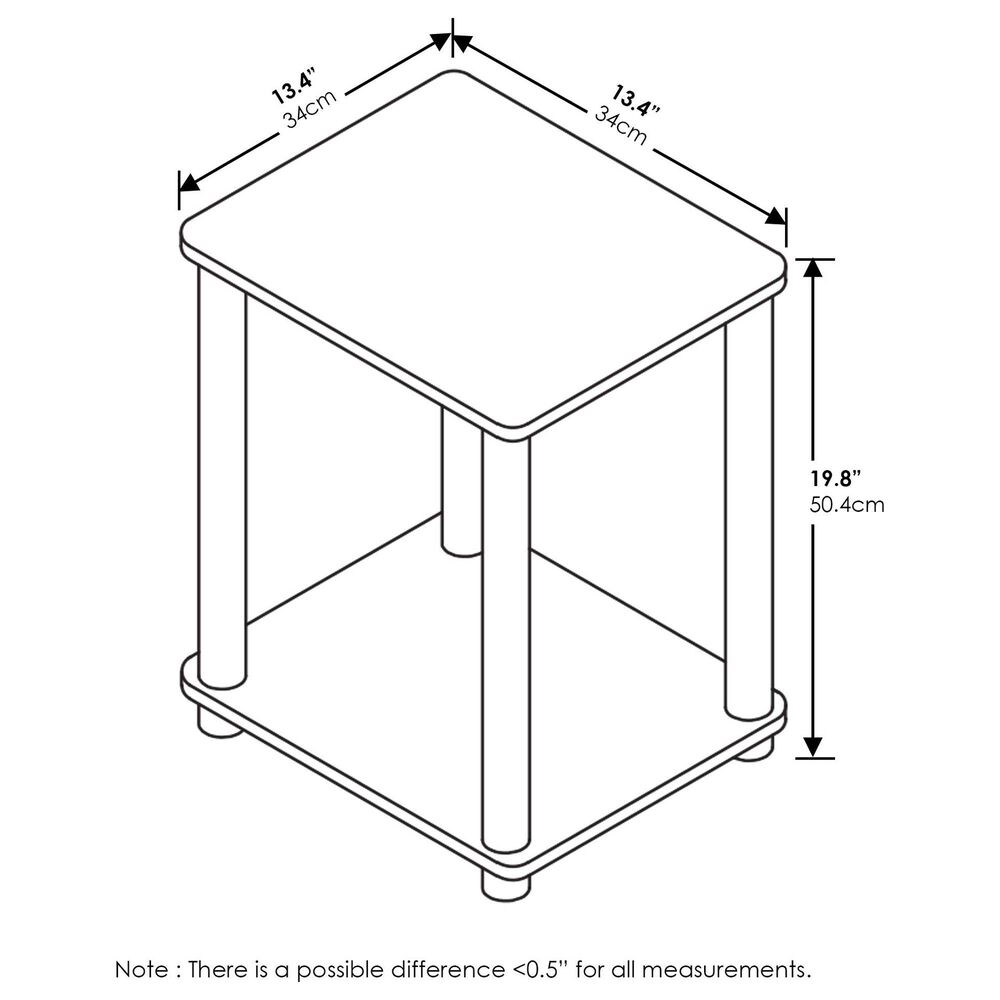 HOMLUX Turn-N-Tube End Table in White (Set of 2), , large