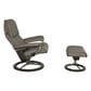 Stressless Admiral Medium Leather Signature Chair and Ottoman in Paloma Silver Gray, , large
