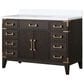Lexora Home Laurel 48" Single Bathroom Vanity in Brown Oak with White Quartz Top and Rectangular Sink, , large