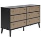 Ashley Charlang 6 Drawer Dresser in Matte Black and Beige, , large