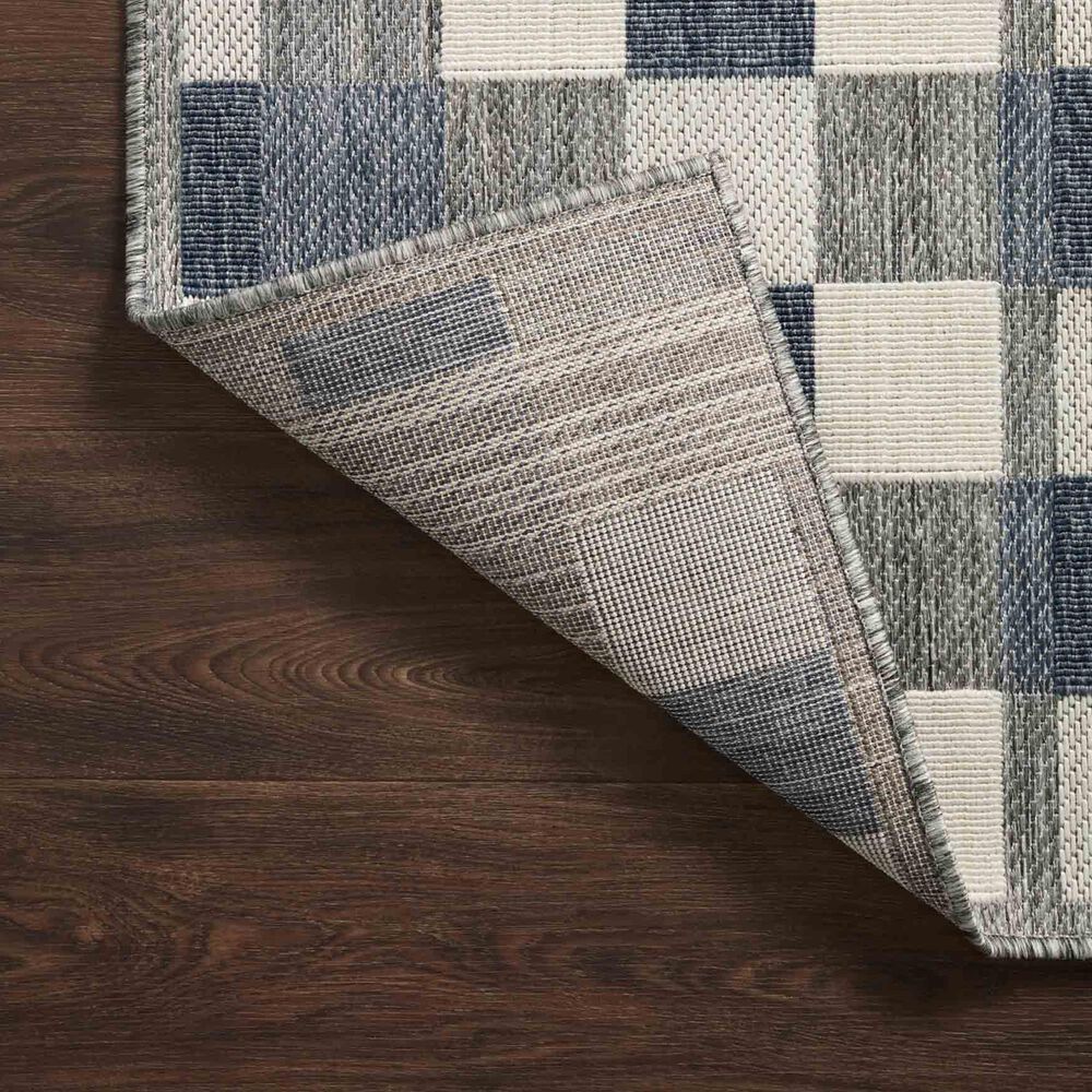 Loloi II Rainier 3&#39;11&quot; x 5&#39;11&quot; Ivory and Denim Indoor/Outdoor Area Performance Rug, , large