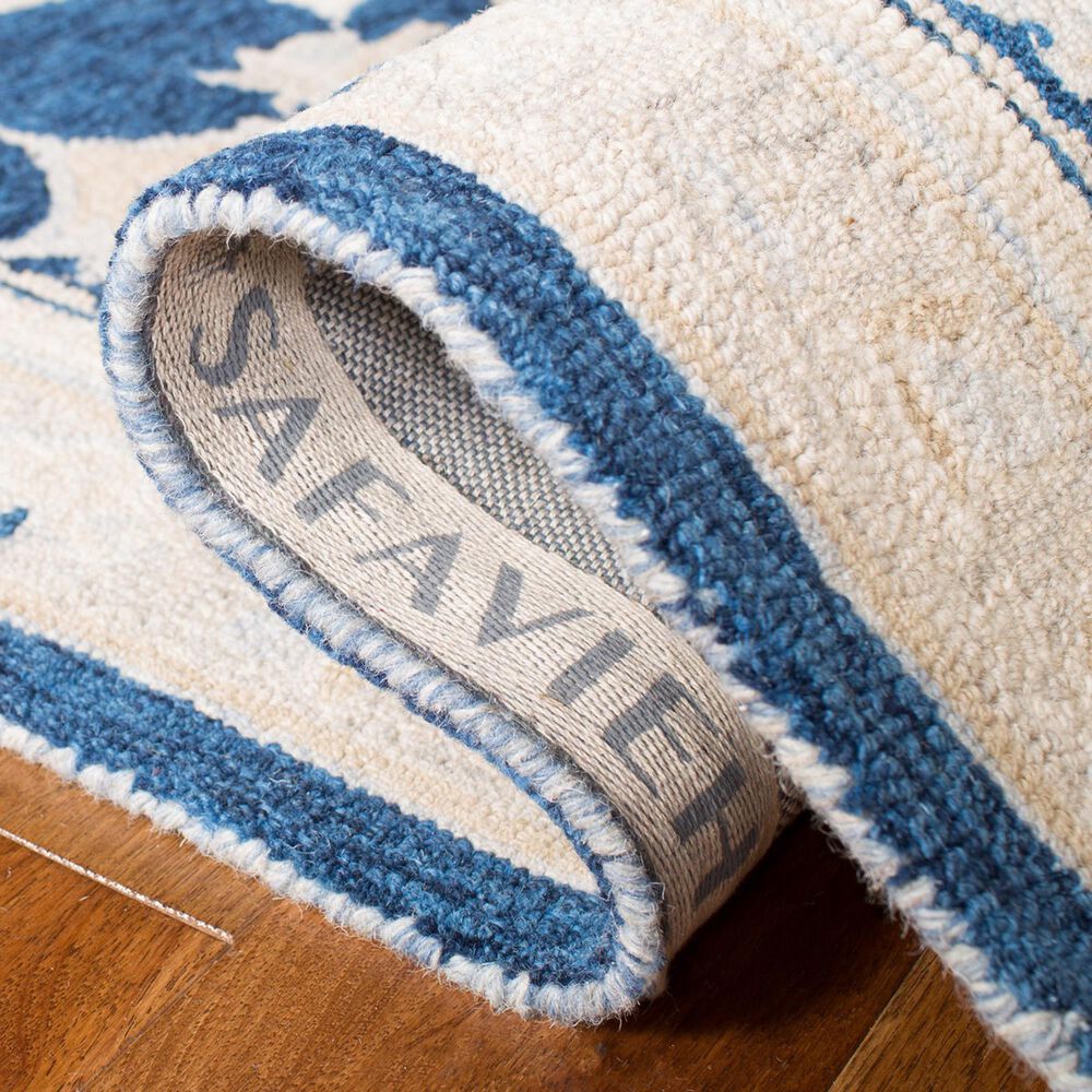 Safavieh Micro-Loop 2&#39;3&quot; x 7&#39; Navy and Ivory Runner, , large