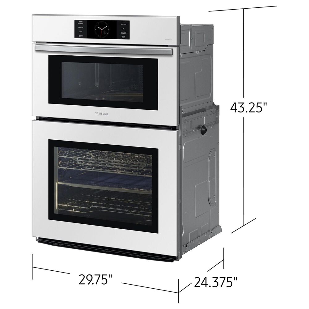 Samsung Bespoke 2-Piece Kitchen Package with White Bespoke 30" Combination Wall Oven and Stainless Steel 30" Gas Cooktop, , large