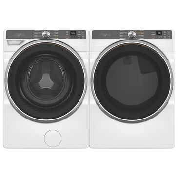 Whirlpool 5.0 Cu. Ft. Smart Front Load Washer and 7.4 Cu. Ft. Smart Electric Dryer Laundry Pair in White, , large